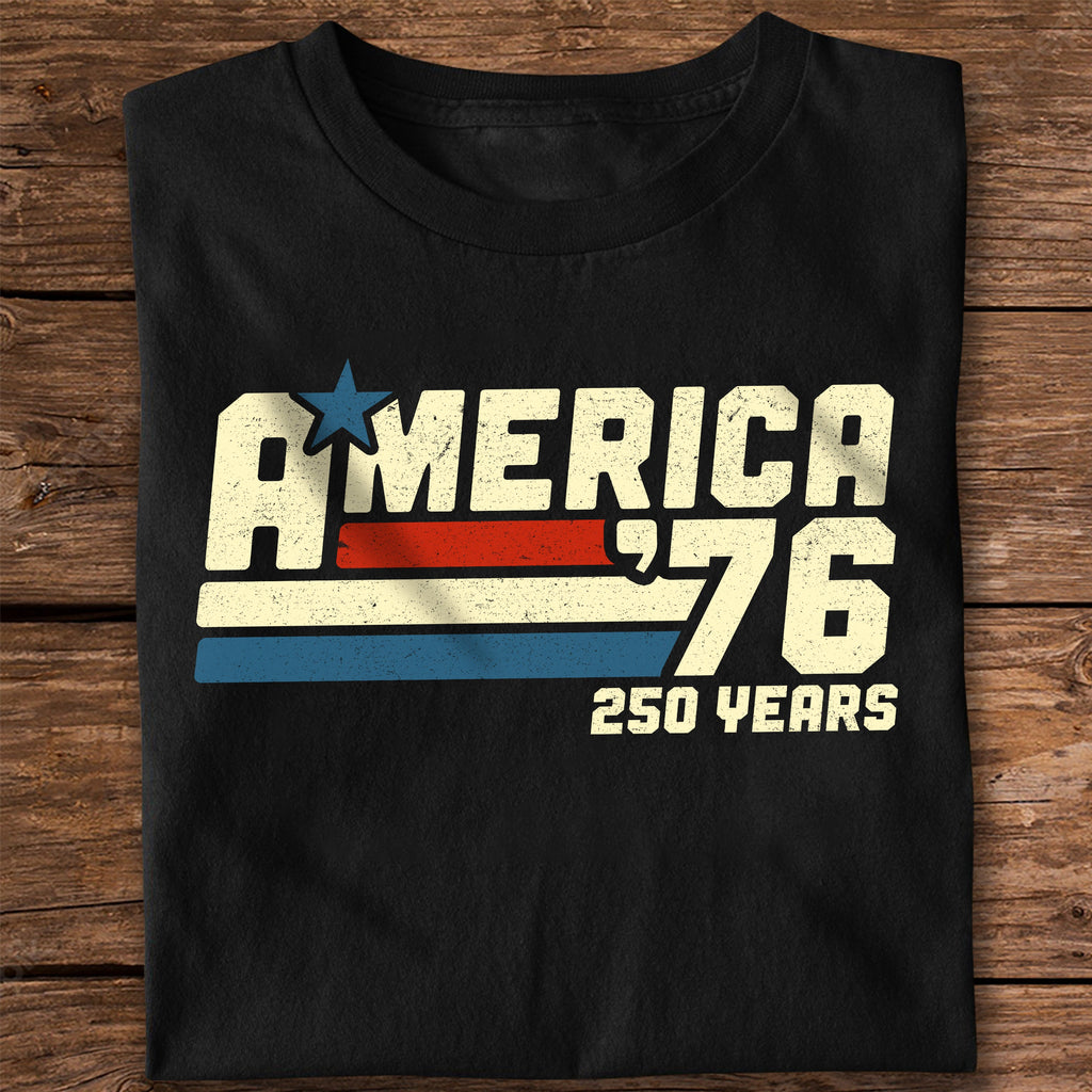 America 76 250 Years Retro Vintage 1776 2026 Patriotic 4th July Dark Shirt HA75 921546