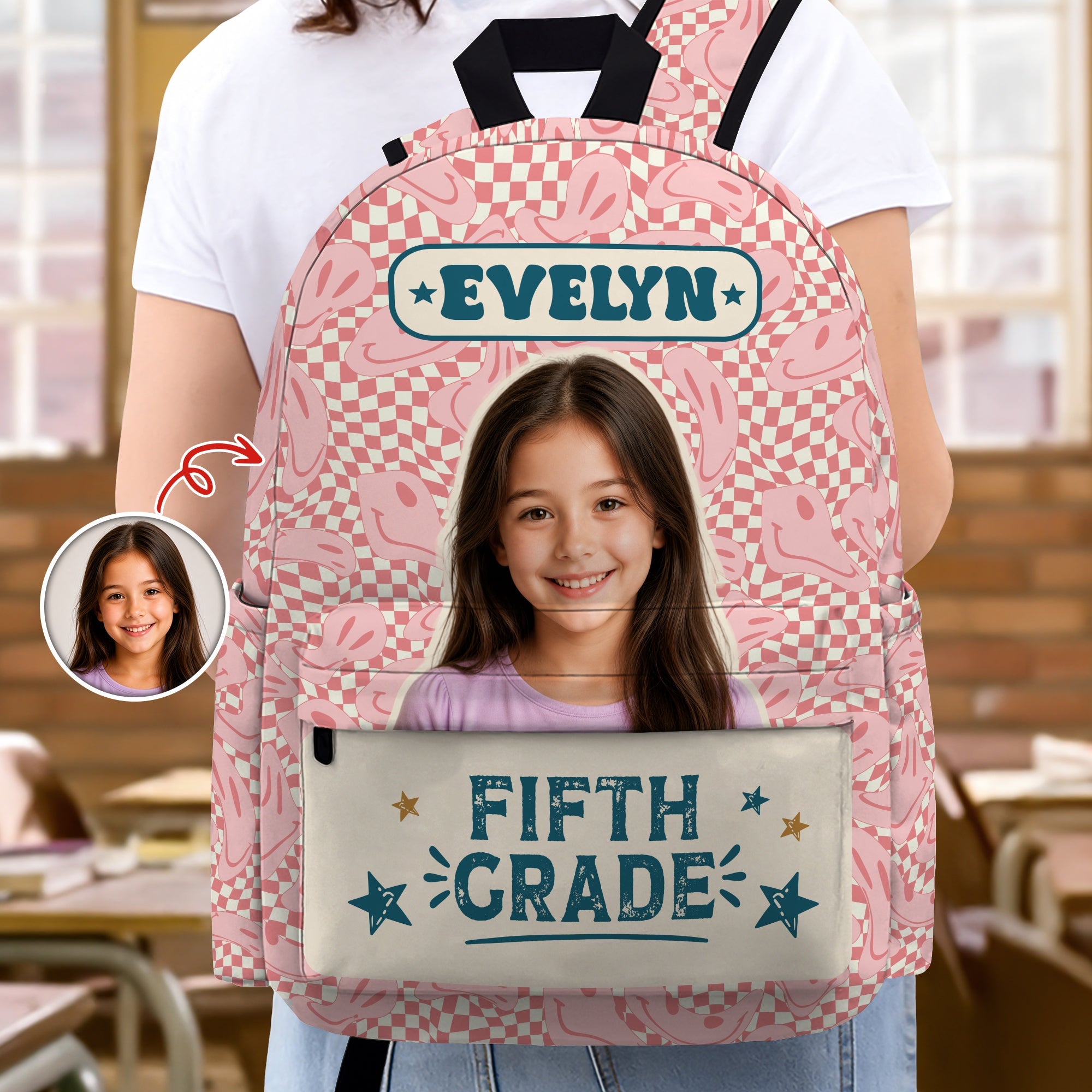Personalized Photo & Name Retro Kid Backpack Back to School Gift HO82 902794