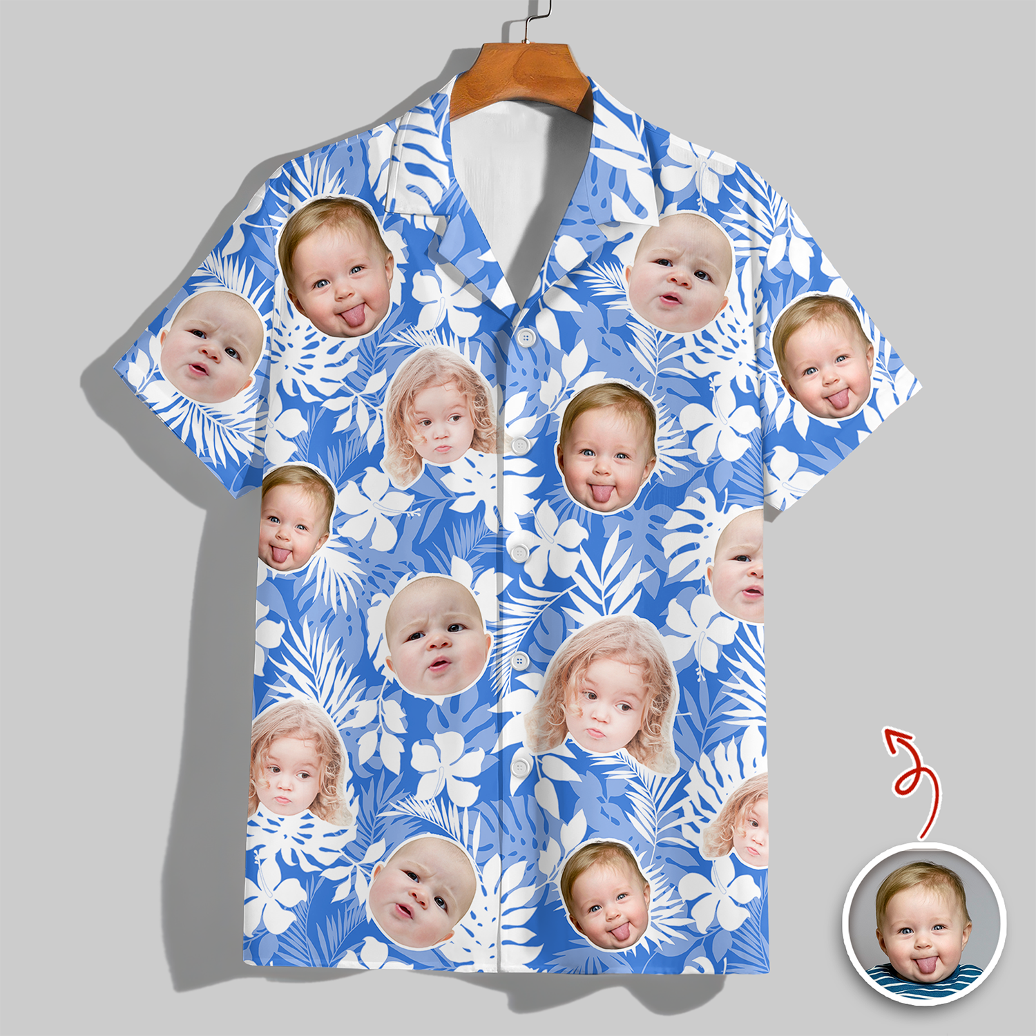 Custom Face Photo Tropical Aloha Hawaii Shirt LM32 669295