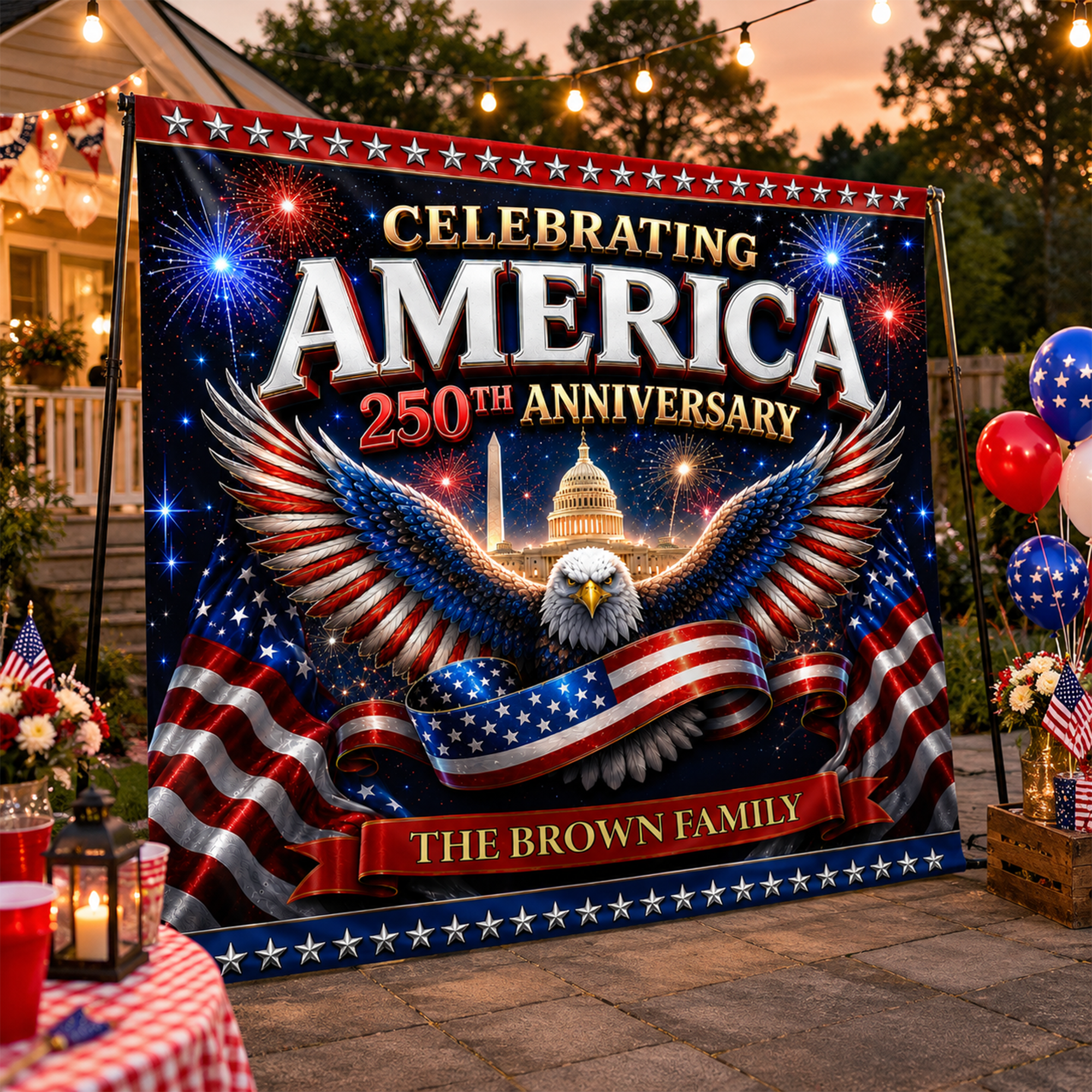 Celebrating USA 250Th Anniversary - Personalized Backdrop CH07 911734