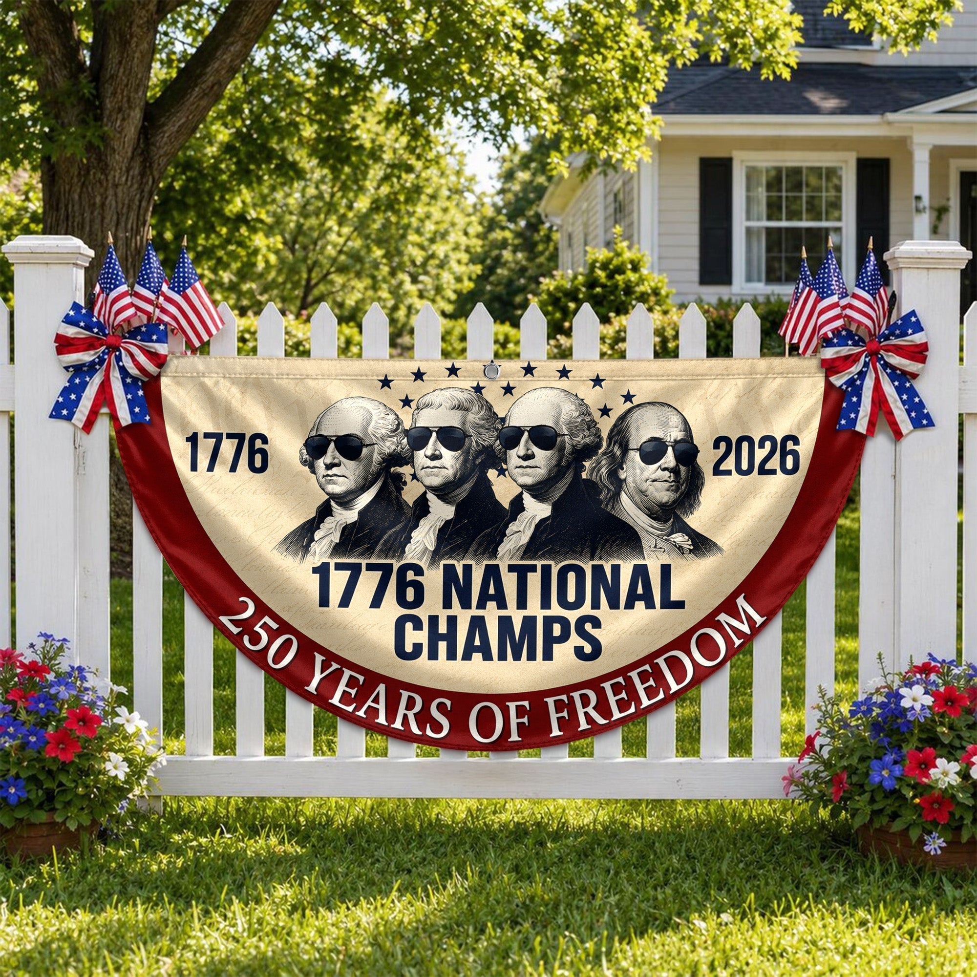 1776 National Champs 250 Years of Freedom Non-Pleated Fan Flag CH07 911974