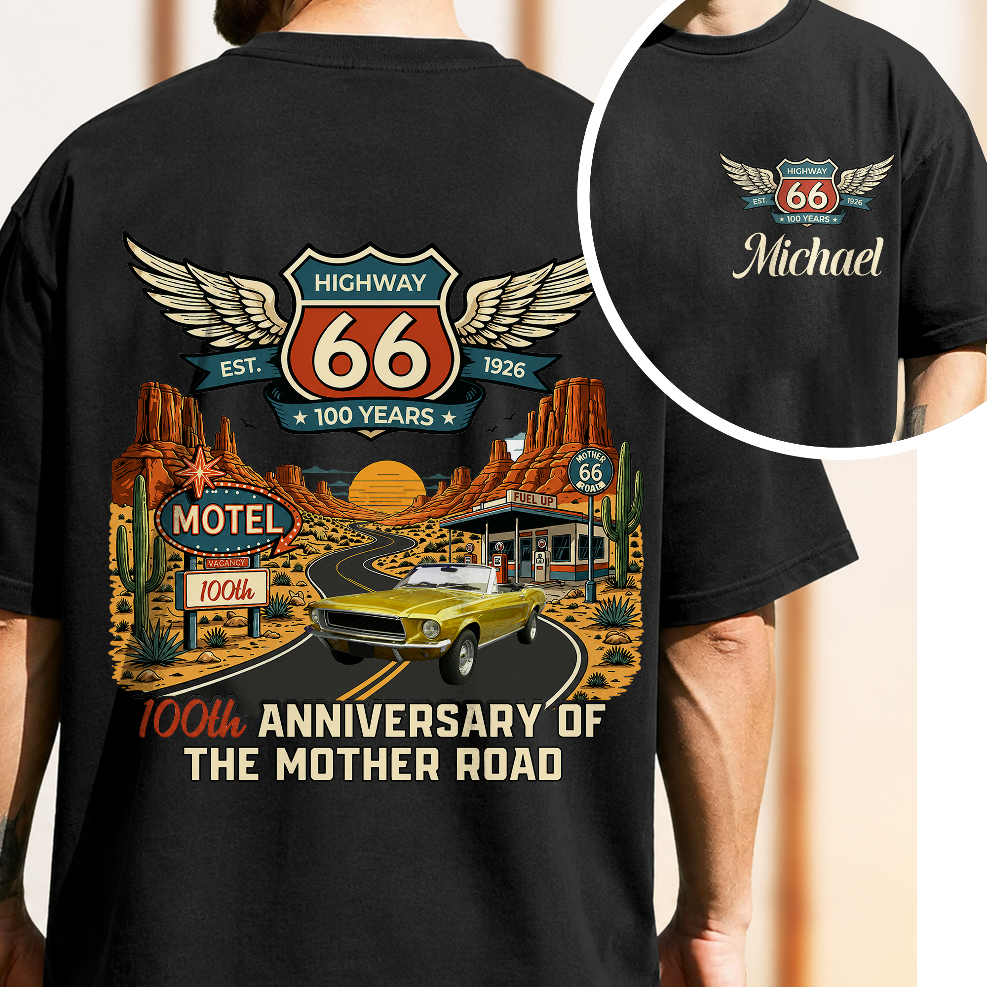 Route 66 100th Anniversary The Mother Road Back & Front Comfort Shirt Car Lover Gift CH07 911724