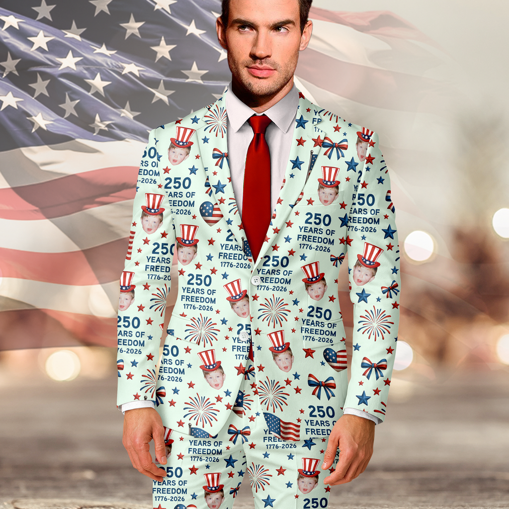 Custom Photo 250 Years Of Freedom 1776-2026 Men's Suit HO82 902732