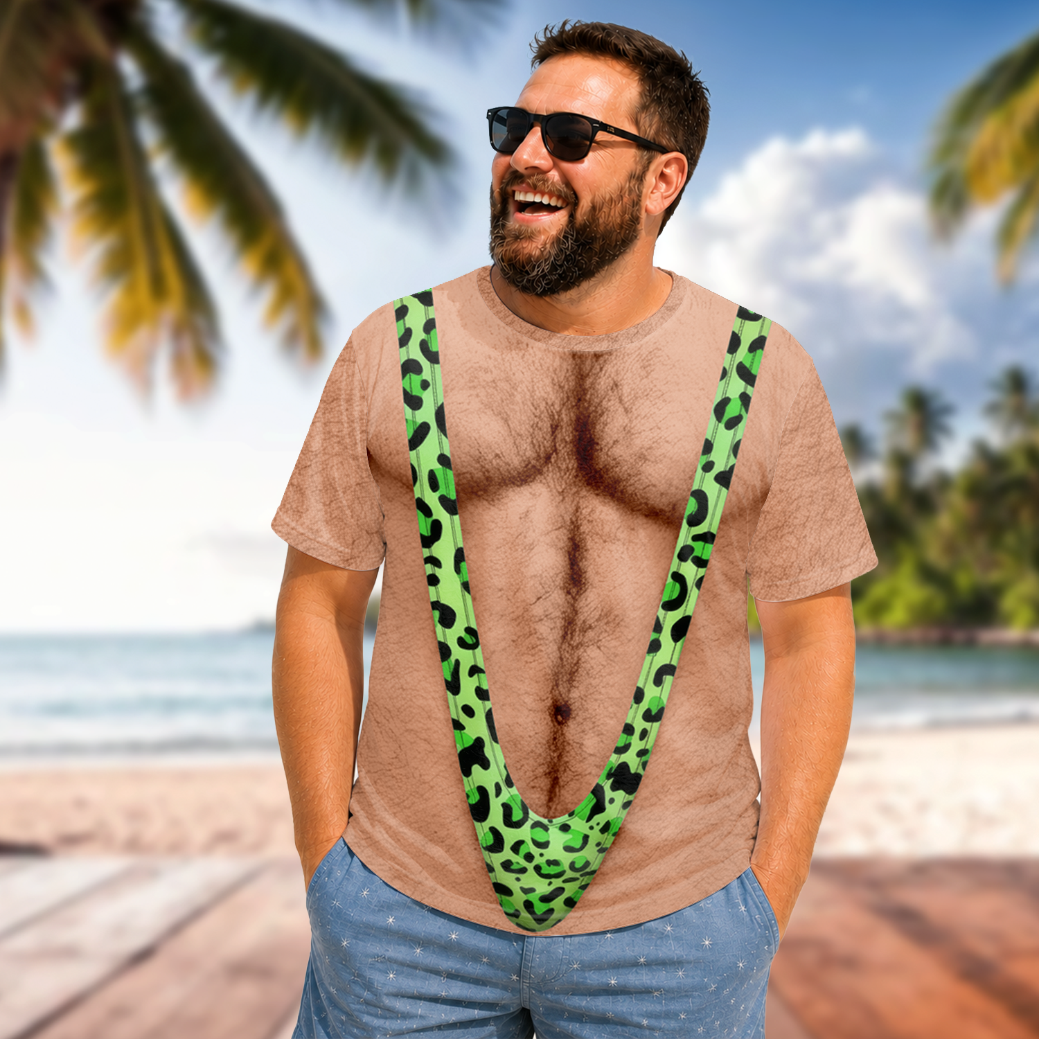 Funny Hairy Body Leopard AOP Shirt CH07 180114