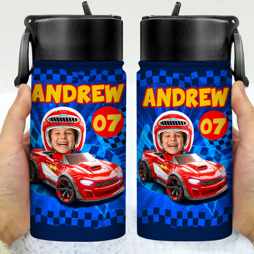 Custom Kid Photo Racing My Own Way Personalized Kid Water Bottle Back to School Gift HA75 921742