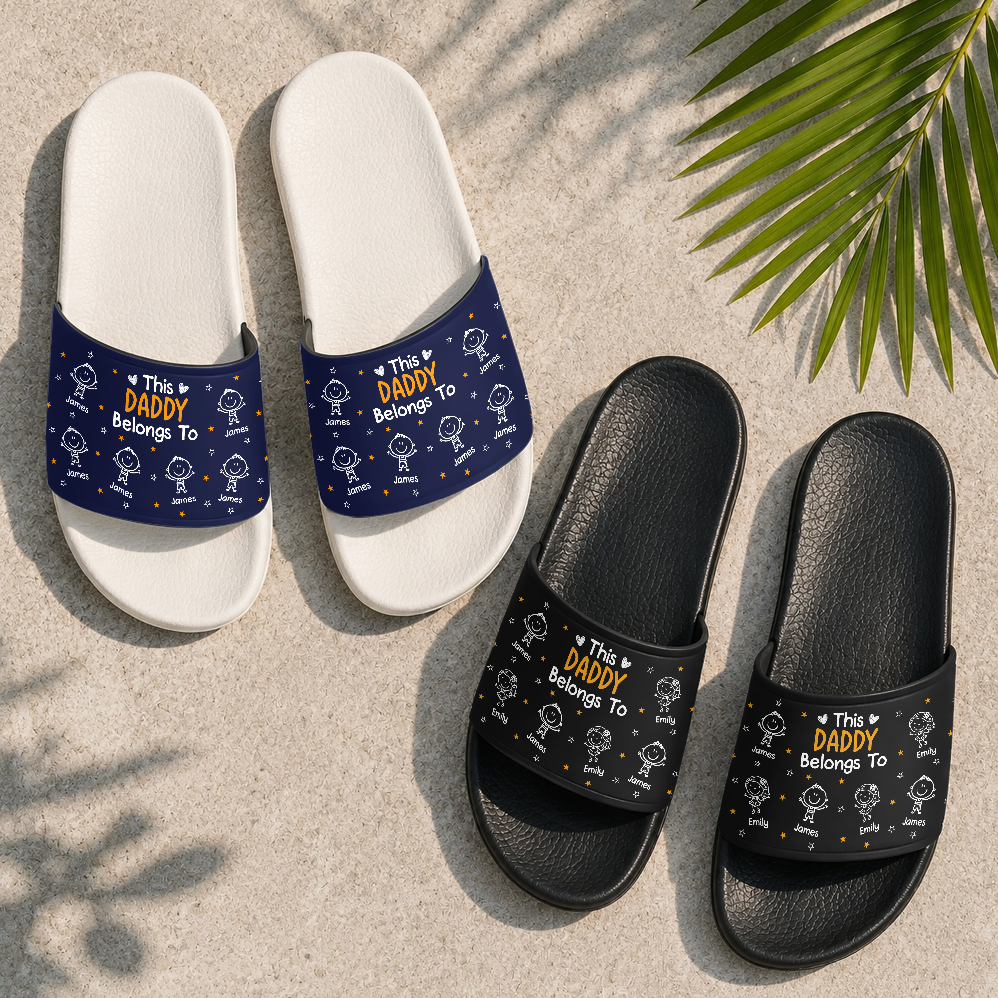 Personalized This Daddy Belongs To Slide Sandals Gift For Father's Day LM32 669123