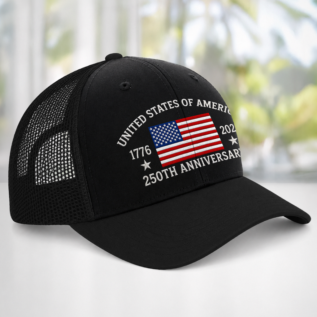 1776-2026 USA 250th Anniversary Embroidered Trucker Hat TH10 170257