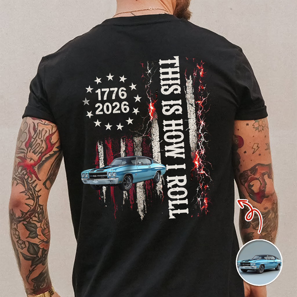 Custom Car Photo I'm Not Old I'm Classic 1776-2026 Back Dark Shirt CH07 180002