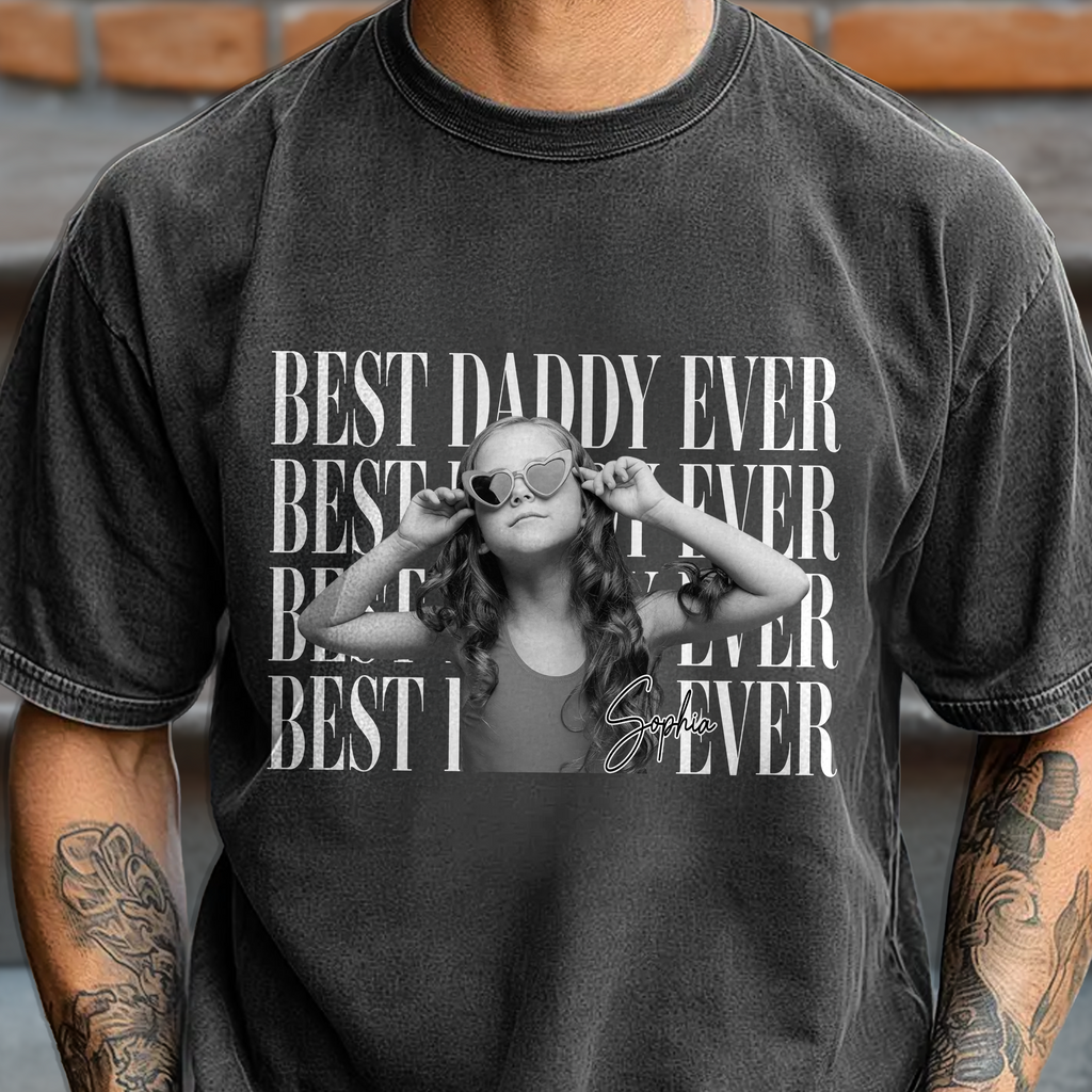 Personalized Vintage Photo Best Dad Mom Ever Comfort Shirt HA75 921276 (New)