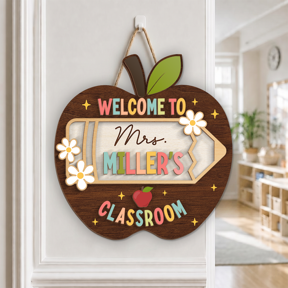 Personalized Welcome to My Classroom Door Sign Back to School Teacher Gift TH10 170315