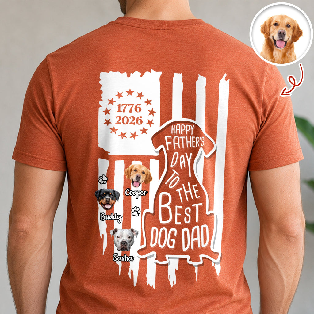 Custom Photo Happy Father's Day To Best Dog Dad Flag Back Comfort Shirt HO82 902792