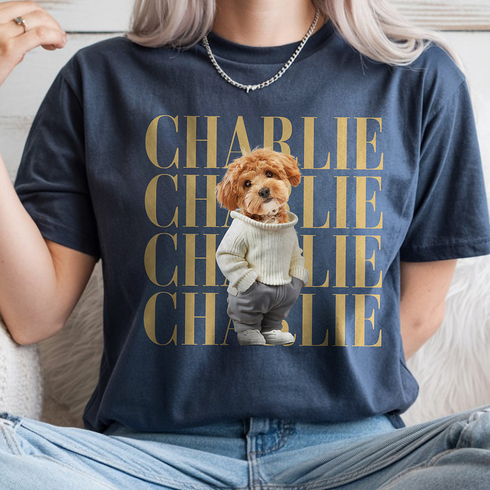 Custom Photo Pet Portrait Vintage Comfort Shirt Gift For Pet Lovers LM32 669471