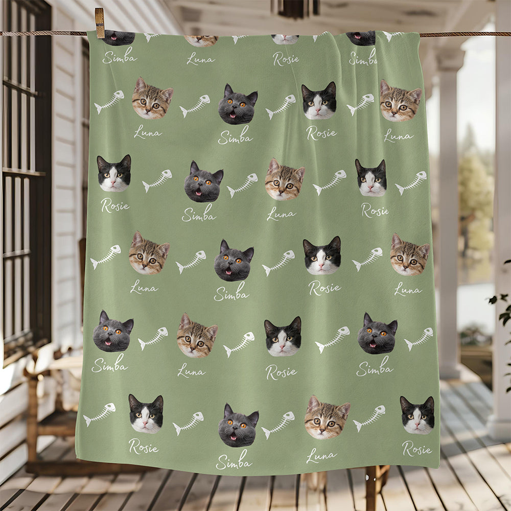 Custom Pet Photo Cute Pattern Blanket - Personalized Gift for Dog & Cat Lovers HO82 902944