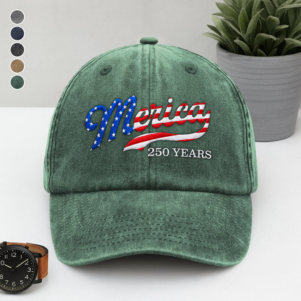 USA Patriotic Merica 250 Years Embroidered Baseball Cap HO82 902888