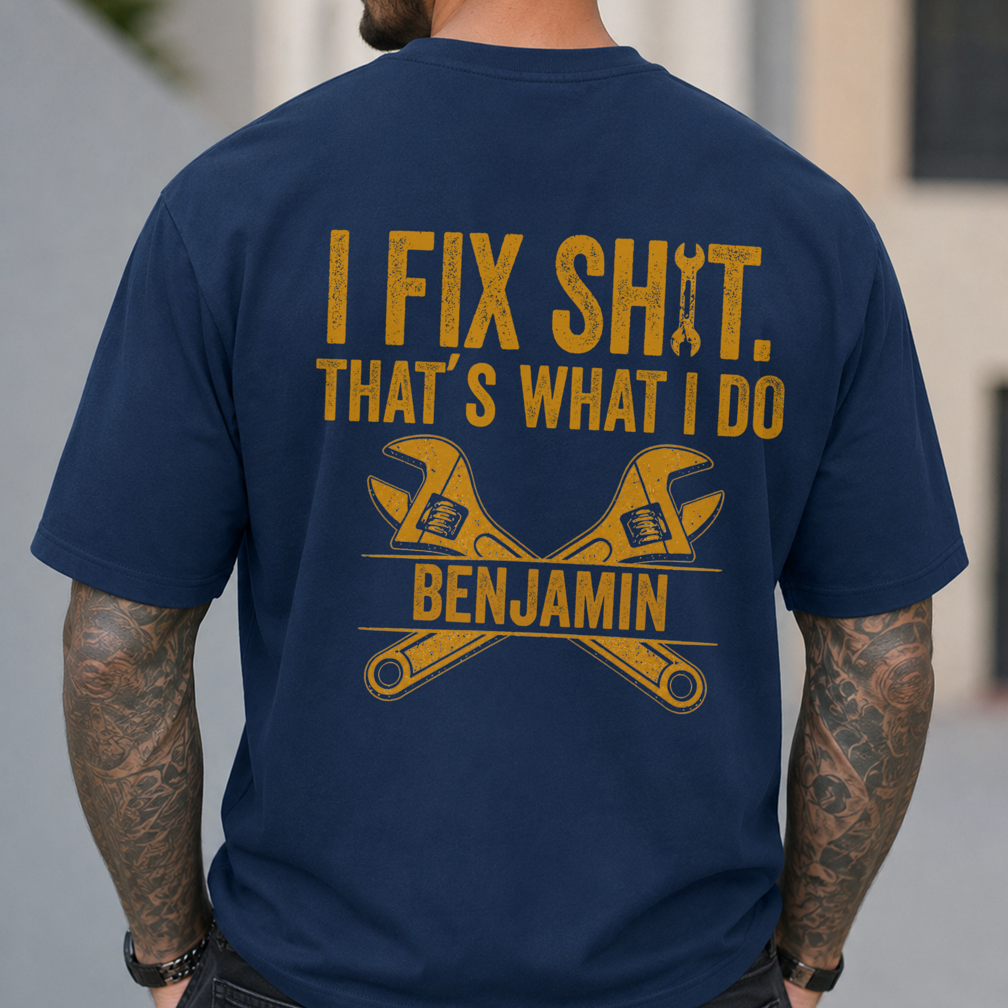I Fix Sh!T That's What I Do - Funny Gifts For Husband, Dad, Grandpa, Mechanic Handyman - Personalized Back Comfort Shirt HA75 921906