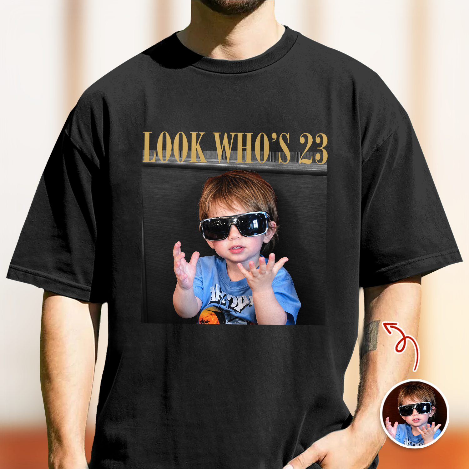 Personalized Vintage Photo And Year Look Who’s Funny Birthday Comfort Shirt HA75 921812