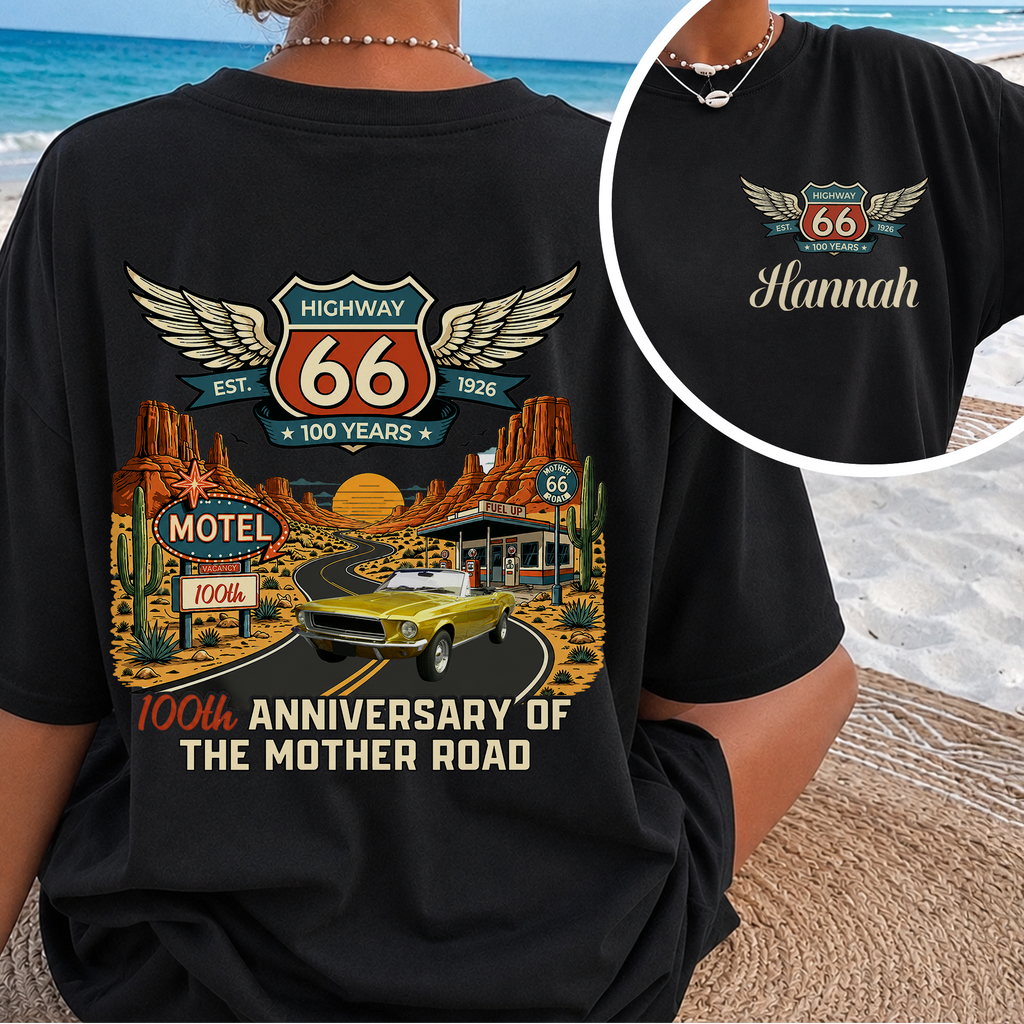 Route 66 100th Anniversary The Mother Road Back & Front Comfort Shirt Car Lover Gift CH07 911724