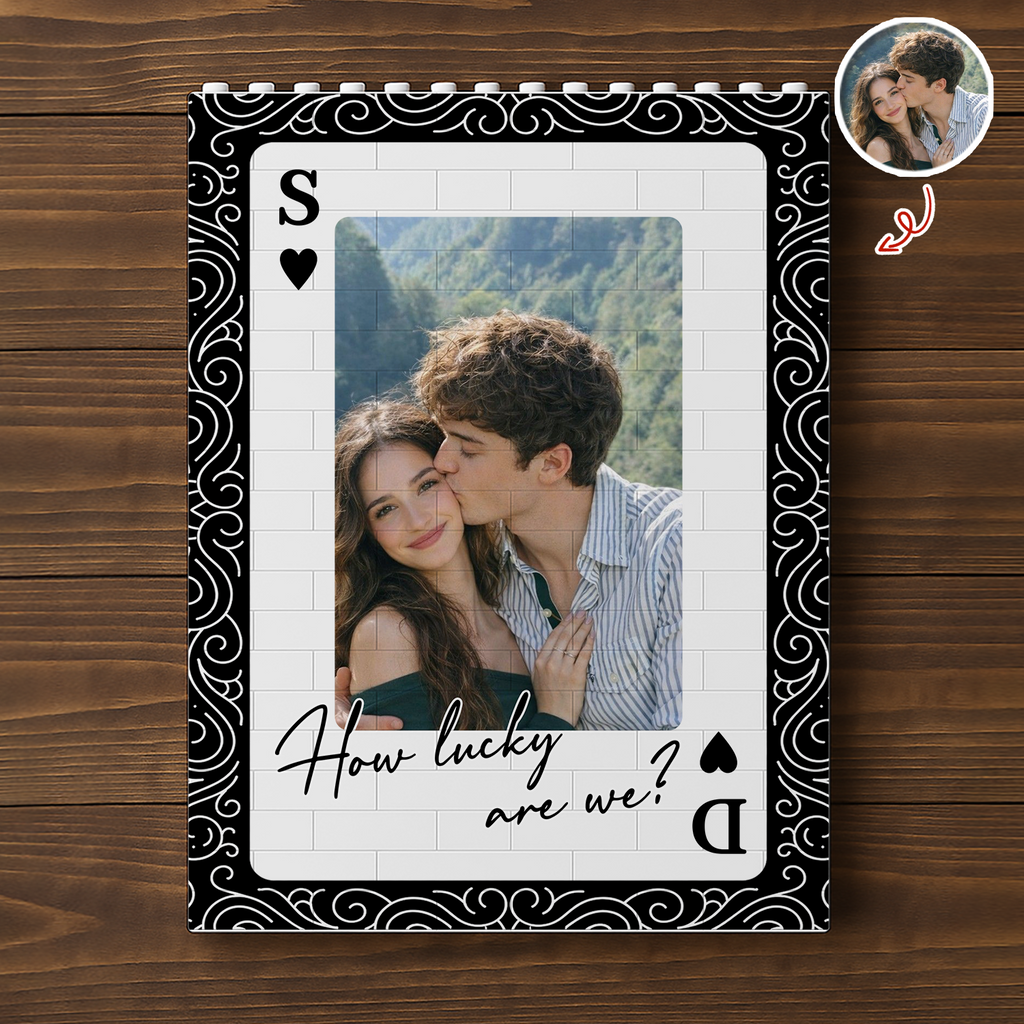 Custom Couples Photo King And Queen Lucky To Love You Building Brick Block TH10 170335