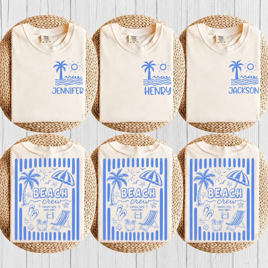Custom Name Beach Vacation Family Front & Back Comfort Shirt – Summer Gift HO82 903026