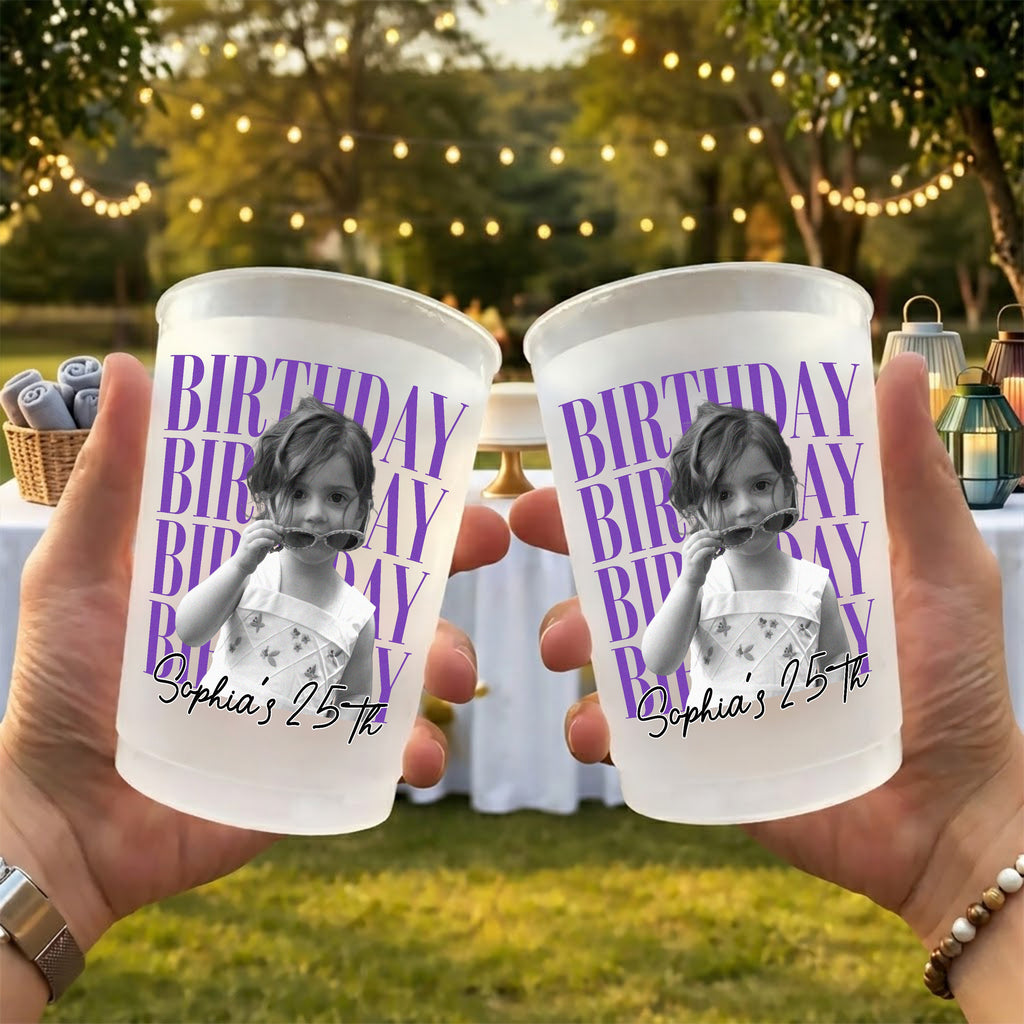 Custom Photo Birthday Vintage Photo Cup, Gift For Birthday Party HA75 921818