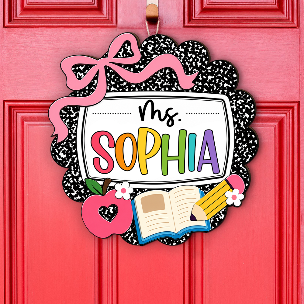 Custom Teacher Name Door Sign – Personalized Classroom Welcome Decor for Teachers TH10 170313