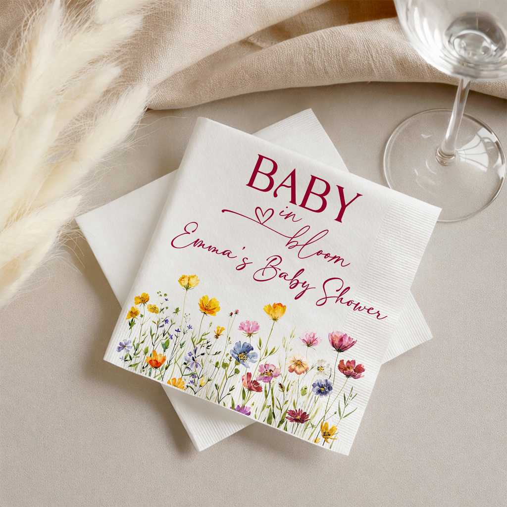 Custom Name Baby In Bloom Baby Shower Napkins CH07 911324