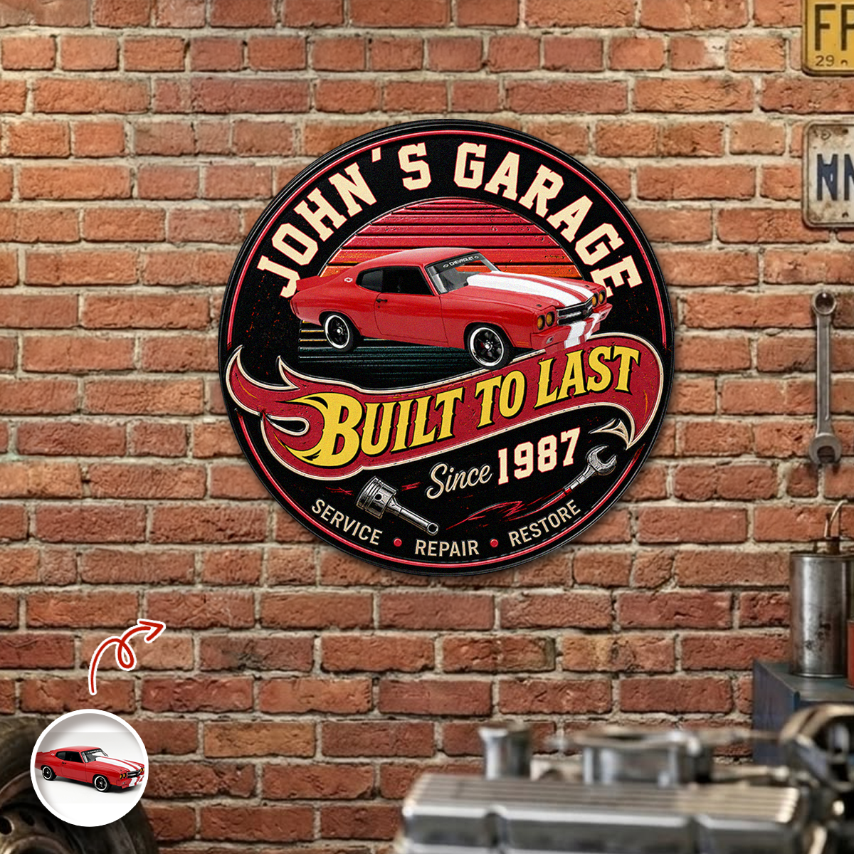 Personalized Built To Last Since Year Car Garage Metal Sign CH07 911792
