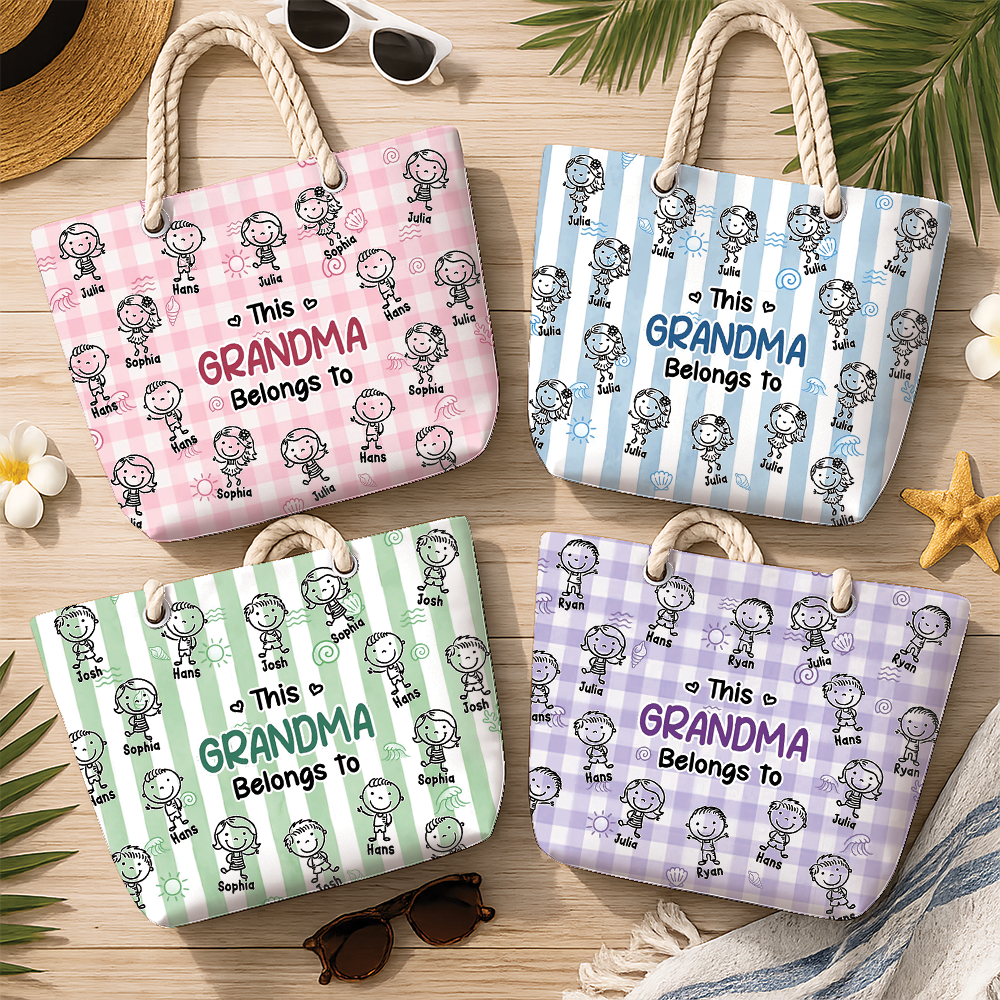 Custom Name This Grandma Belongs To Beach Tote Bag CH07 180092