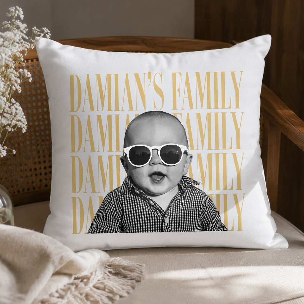 Custom Vintage Photo Pillow - Personalized Gift for Family TH10 170325