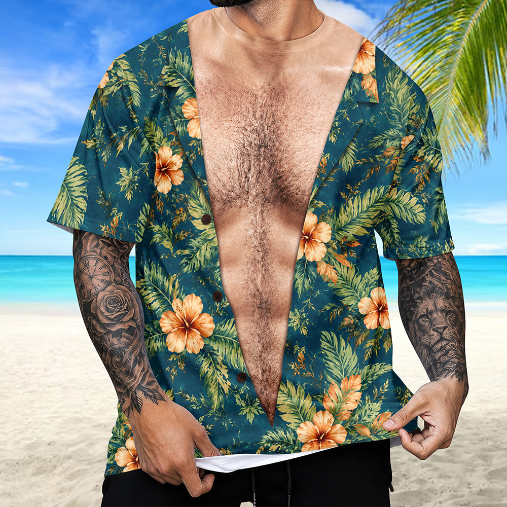 Custom Funny Hairy Body Hawaiian Full Print 3D Shirt TH10 170423