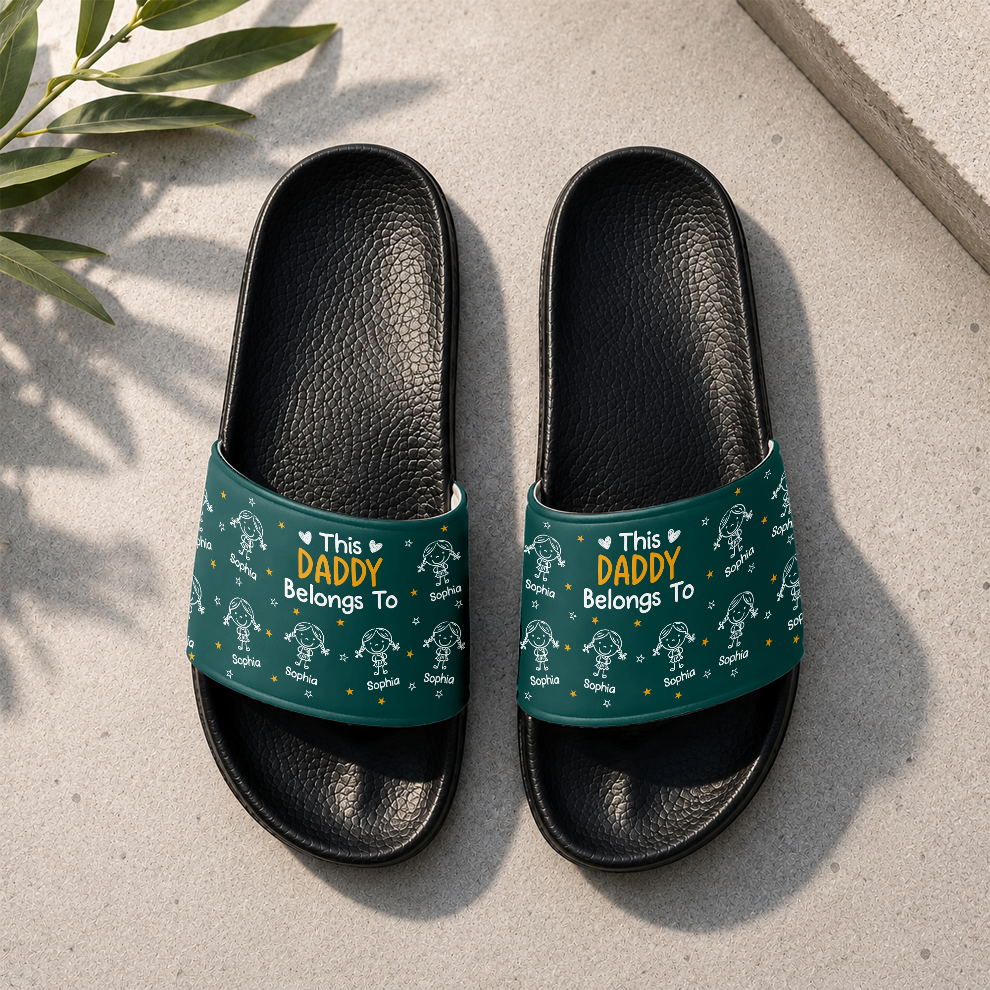 Personalized This Daddy Belongs To Slide Sandals Gift For Father's Day LM32 669123