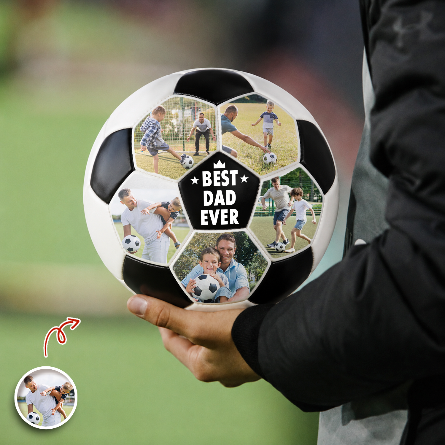 Custom Photo Best Coach Ever Best Dad Ever Soccer Ball - Gift For Dad, Father's Day, Soccer Lovers HO82 902724