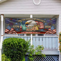 Custom Family Name 250th Birthday America Eagle Embroidered Effect Patriotic Party Banner LM32 669281