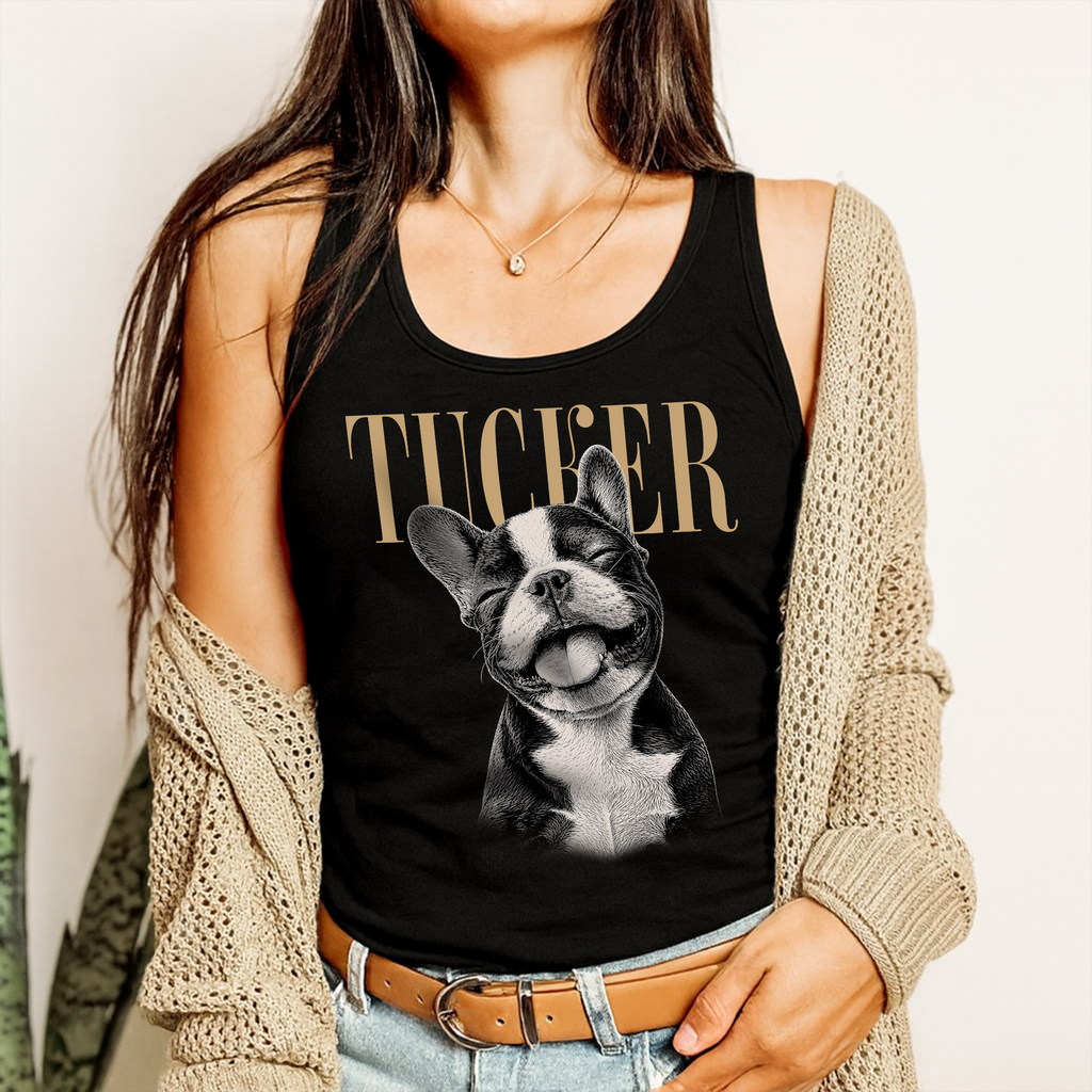 Custom Pet Photo Shirt Vintage Style Tank Top HA75 921798