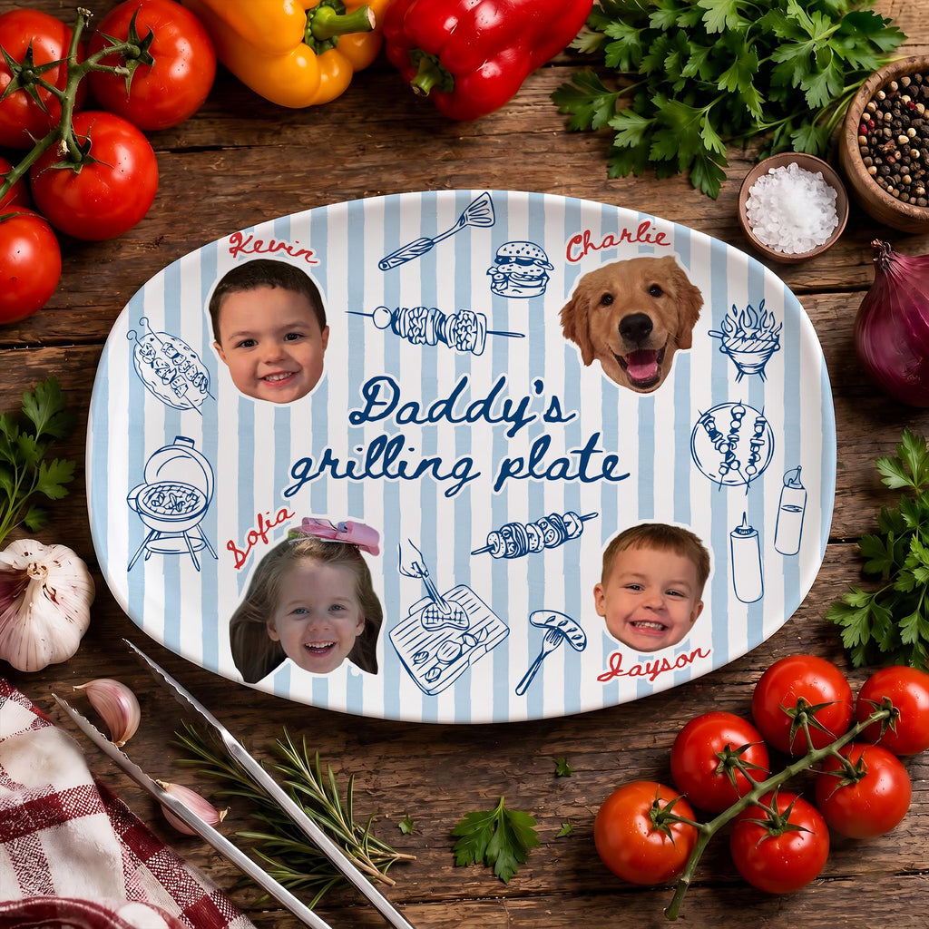 Custom Baby Face Daddy's Grilling Platter - Father’s Day Gift for Dad LM32 669167