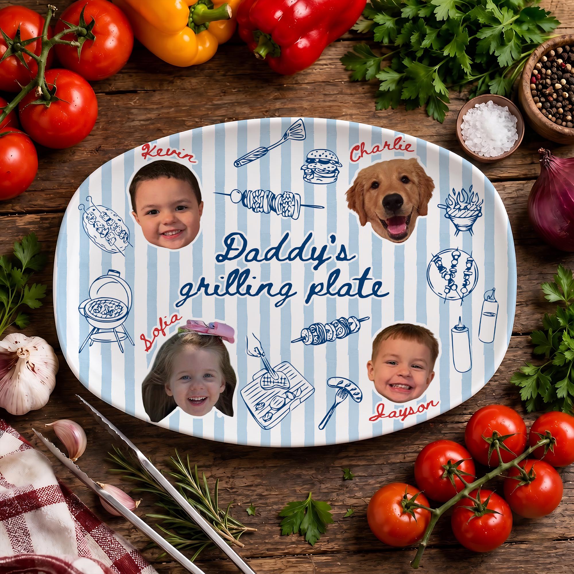 Custom Baby Face Daddy's Grilling Platter - Father’s Day Gift for Dad LM32 669167
