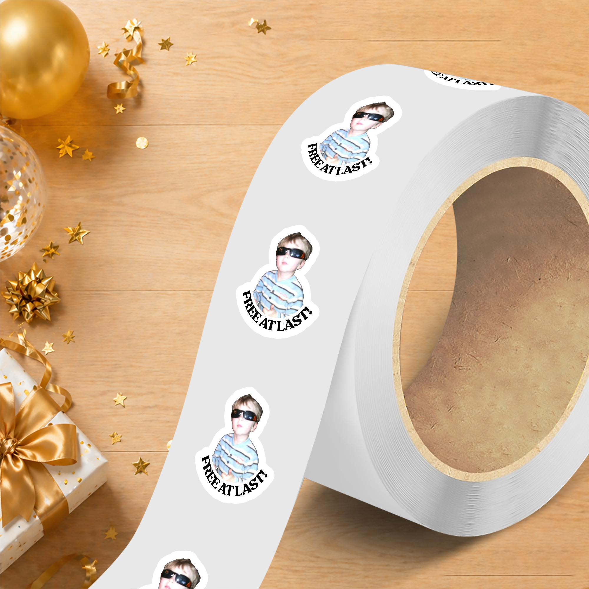 Custom Photo Birthday Roll Sticker - Personalized Party Decorations HA75 921832
