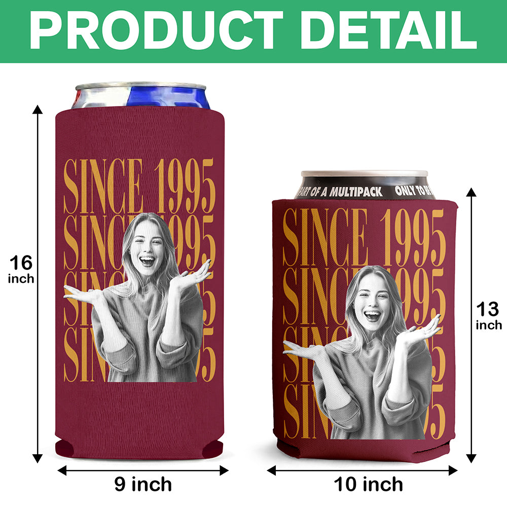 Personalized Photo Vintage Can Cooler Holder - Party Favor, Birthday Gift HO82 902990