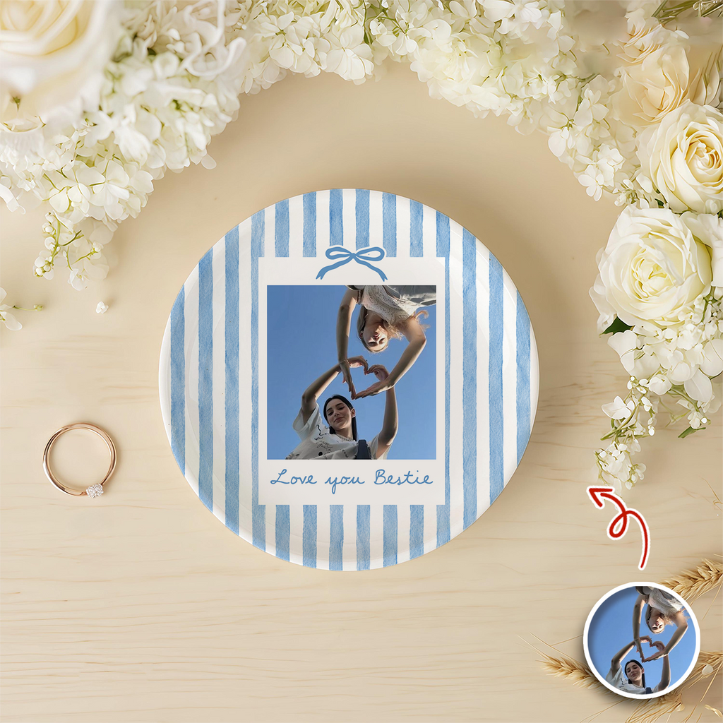 Personalized Bestie Photo Love You Bestie Ring Dish, Birthday Gifts For Bestie TH10 170459