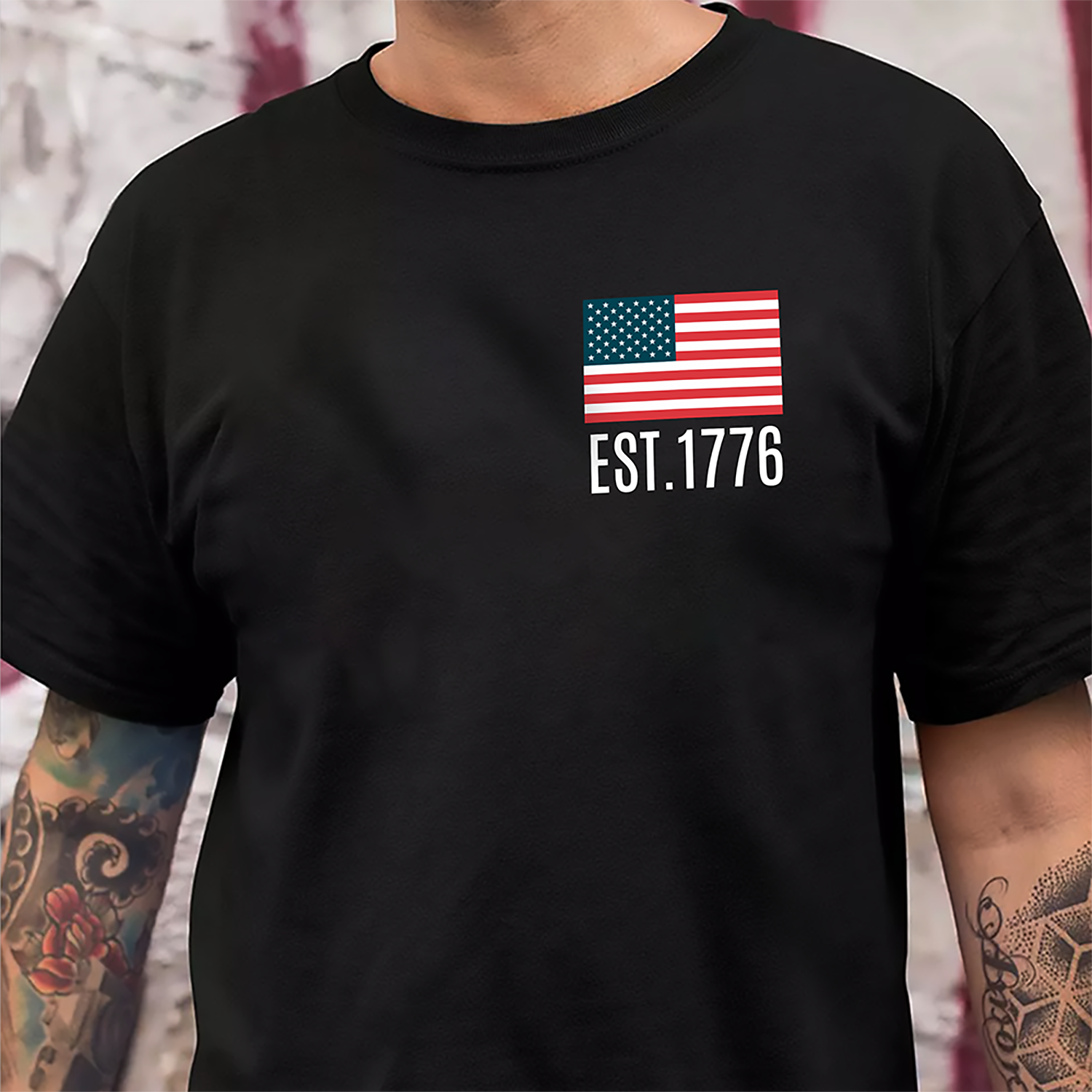 America Est. 1776 Land Of The Free Because Of The Brave Front & Back Dark Shirt LM32 669239