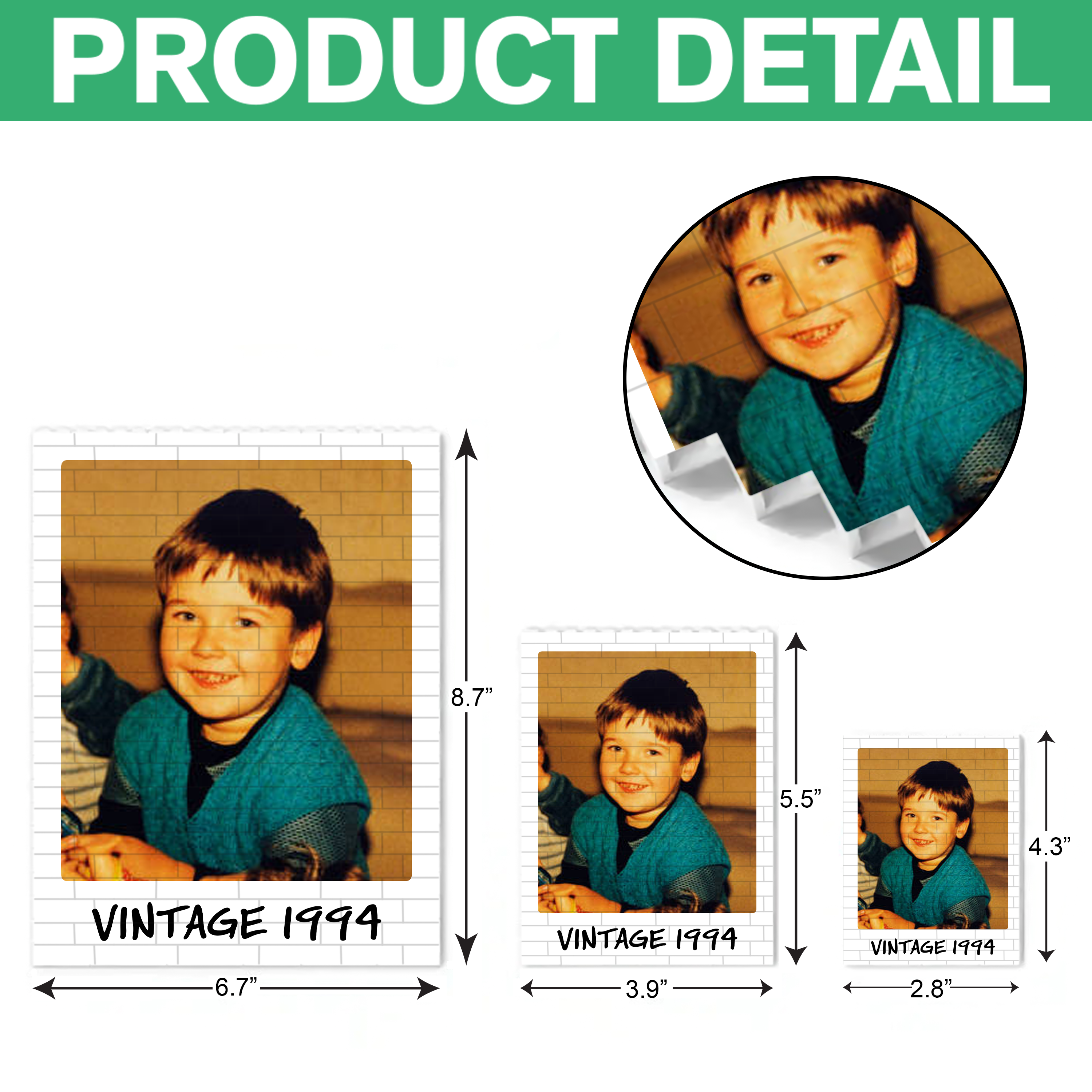 Custom Photo Vintage Building Brick Block - Personalized Birthday Gift HA75 921504