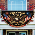 Freedom 250th Anniversary Non-Pleated Fan Flag, USA 1776-2026 Patriotic Decor LM32 669257