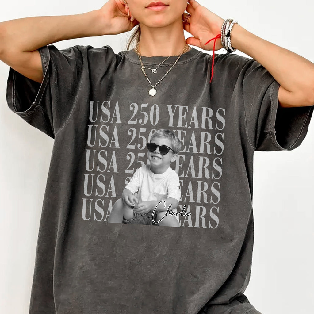 Personalized Vintage Photo USA 250 Years Freedom Comfort Shirt TH10 169975