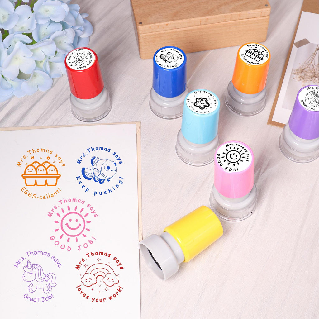 Personalized Teacher Classroom Stamp Gift, Comments & Encouragement Phrases LM32 669319
