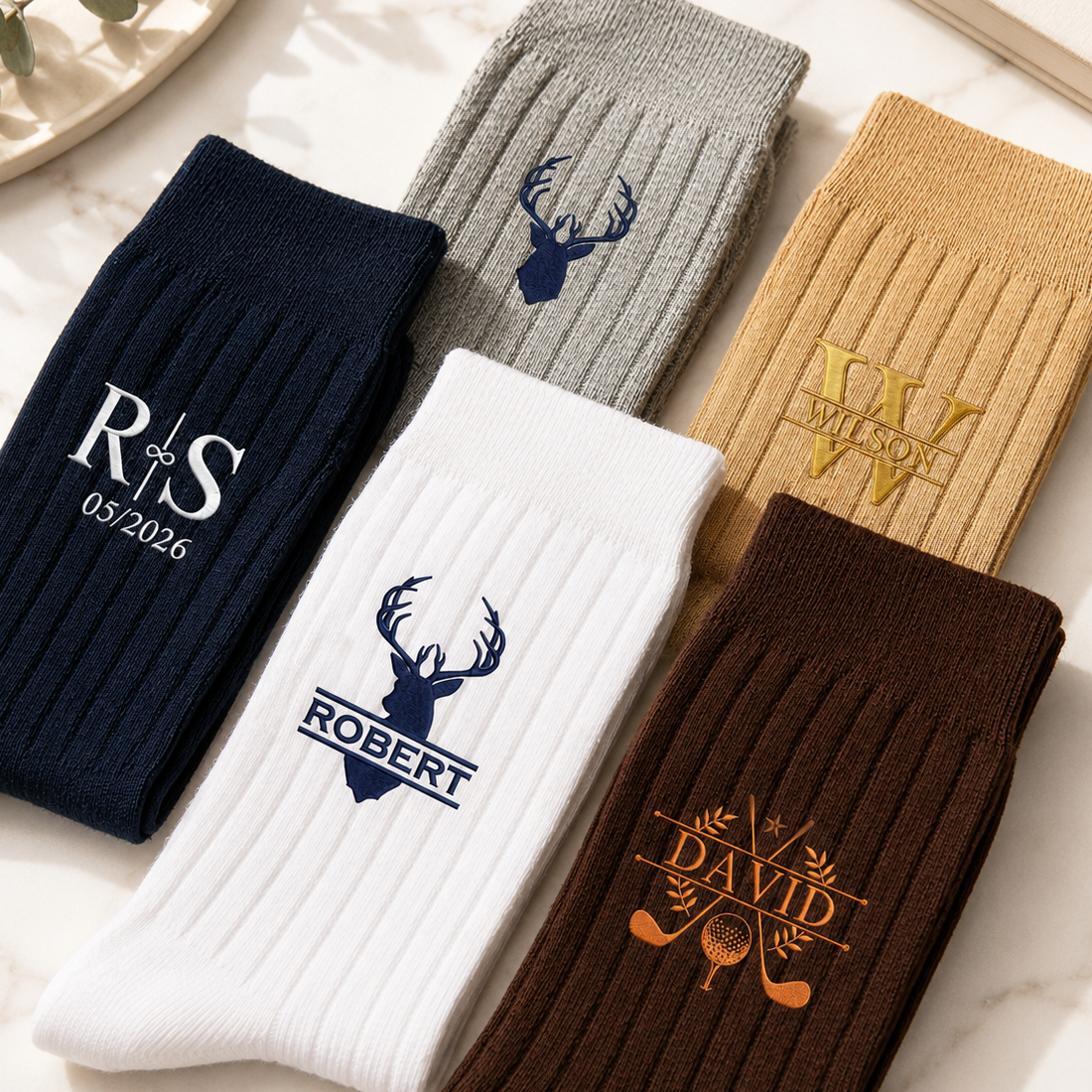 Personalized Monogram, Initial Name For Him, Husband, Son, Groomsmen Socks TH10 170461