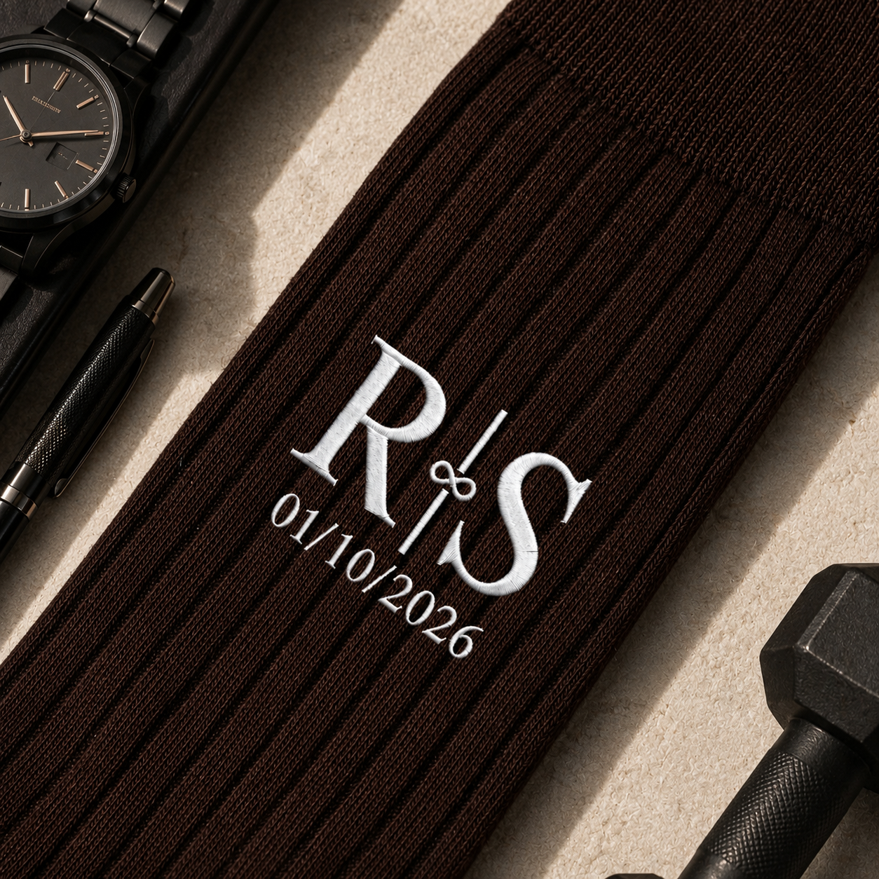 Personalized Monogram, Initial Name For Him, Husband, Son, Groomsmen Socks TH10 170461