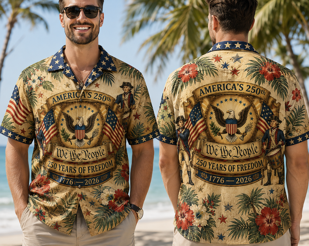 USA 250th Anniversary Patriotic Hawaii Shirt America 1776–2026 Gift CH07 911758