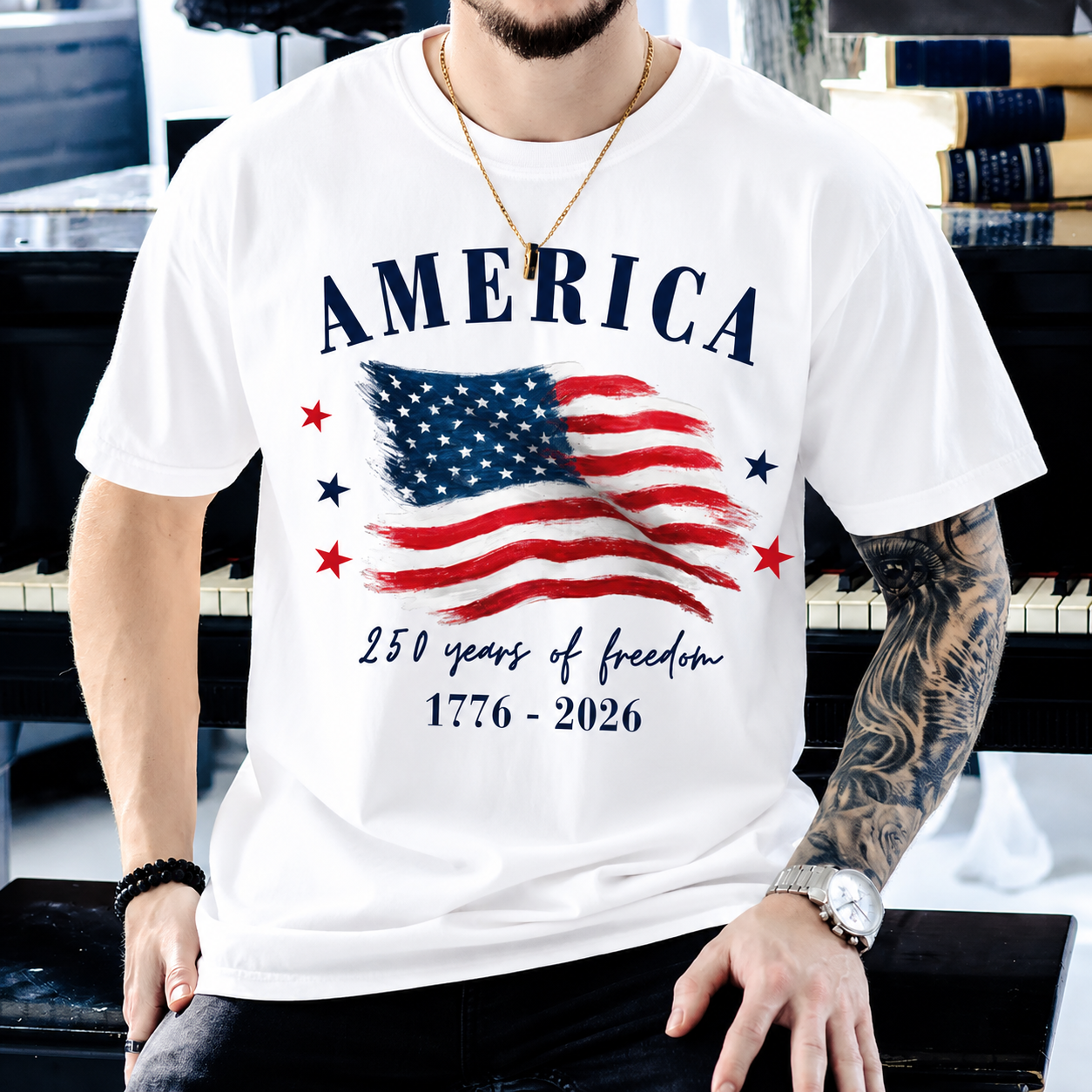 USA 250th Anniversary Independence Day Bright Shirt HO82 902682