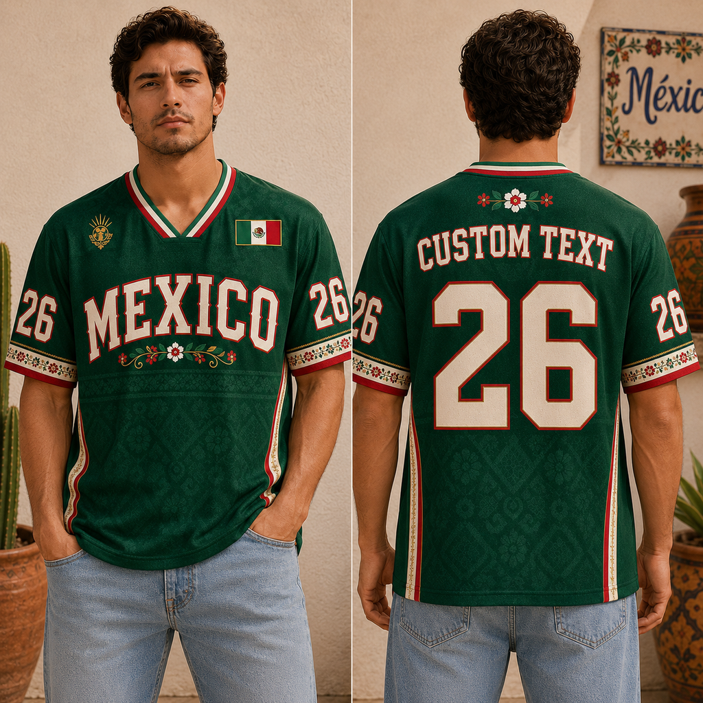 Floral Mexico Soccer Jersey Shirt Gift For Sport Lovers Soccer Lovers CH07 180082