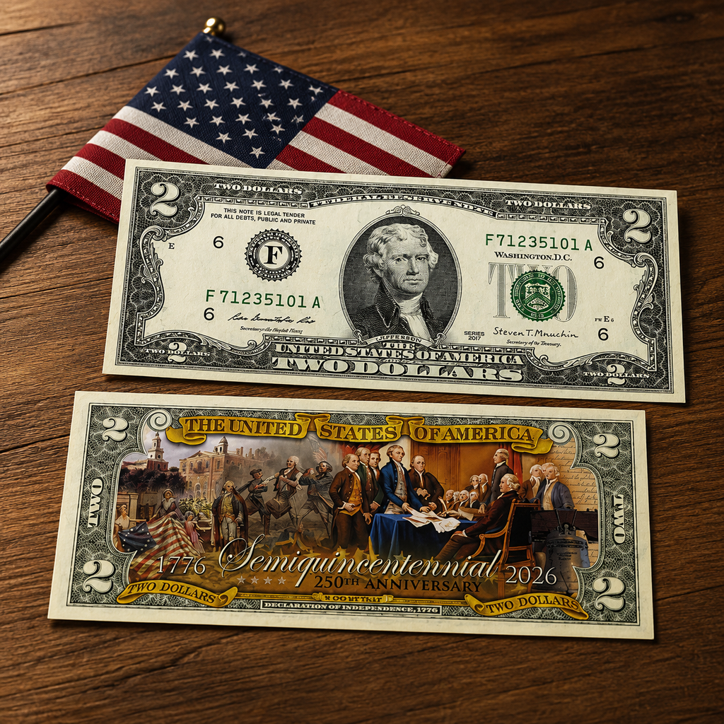 Pack of 20 – 2026 Semiquincentennial USA 250th Anniversary Commemorative Bills Funny 4th of July Gift CH07 911798